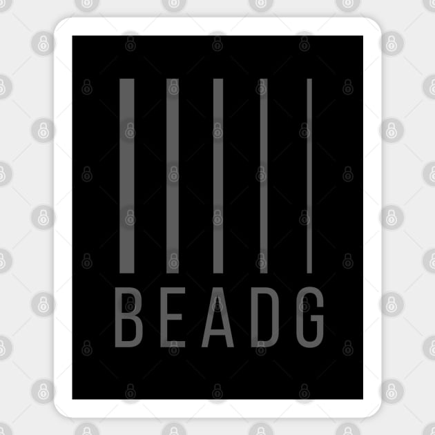 Bass Player Gift - BEADG 5 String Bass Guitar Sticker by Elsie Bee Designs